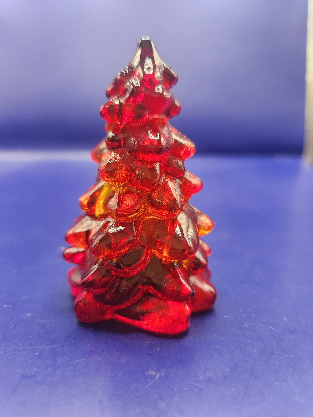Red Glass Tree Accent Sculpture - Unbranded